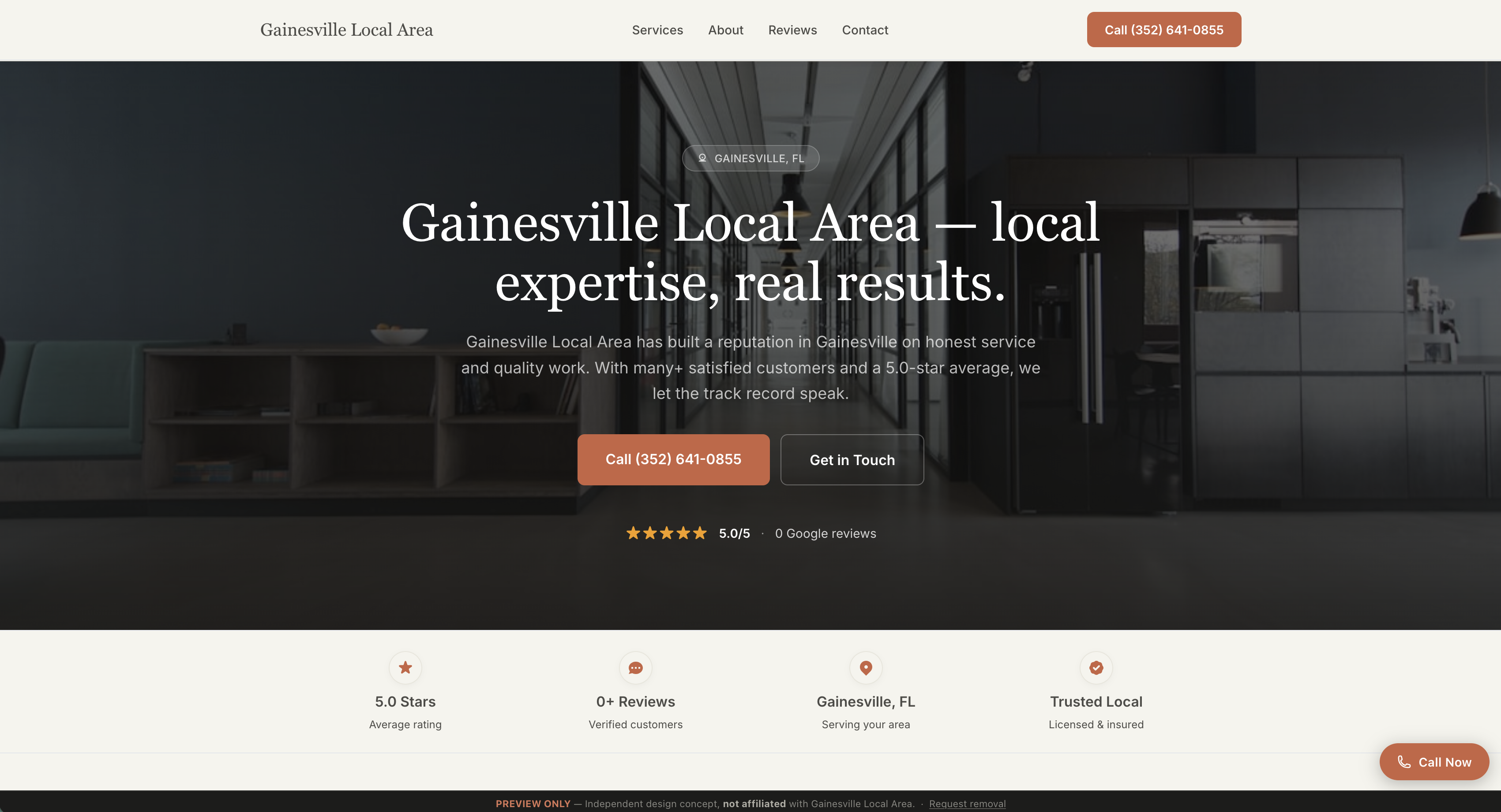 Sample website preview
